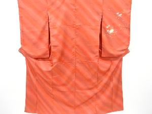 斜め縞に花模様二尺袖着物